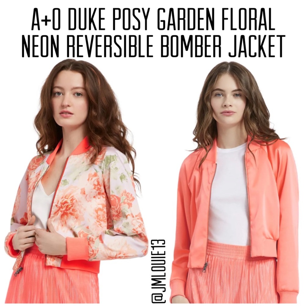 Alice + Olivia Duke Posy Garden Floral Neon Jacket